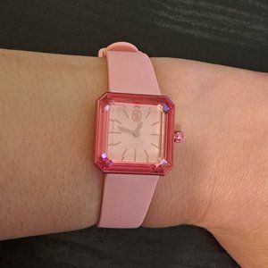 NEW Swarovski Pink Silicone Strap Watch